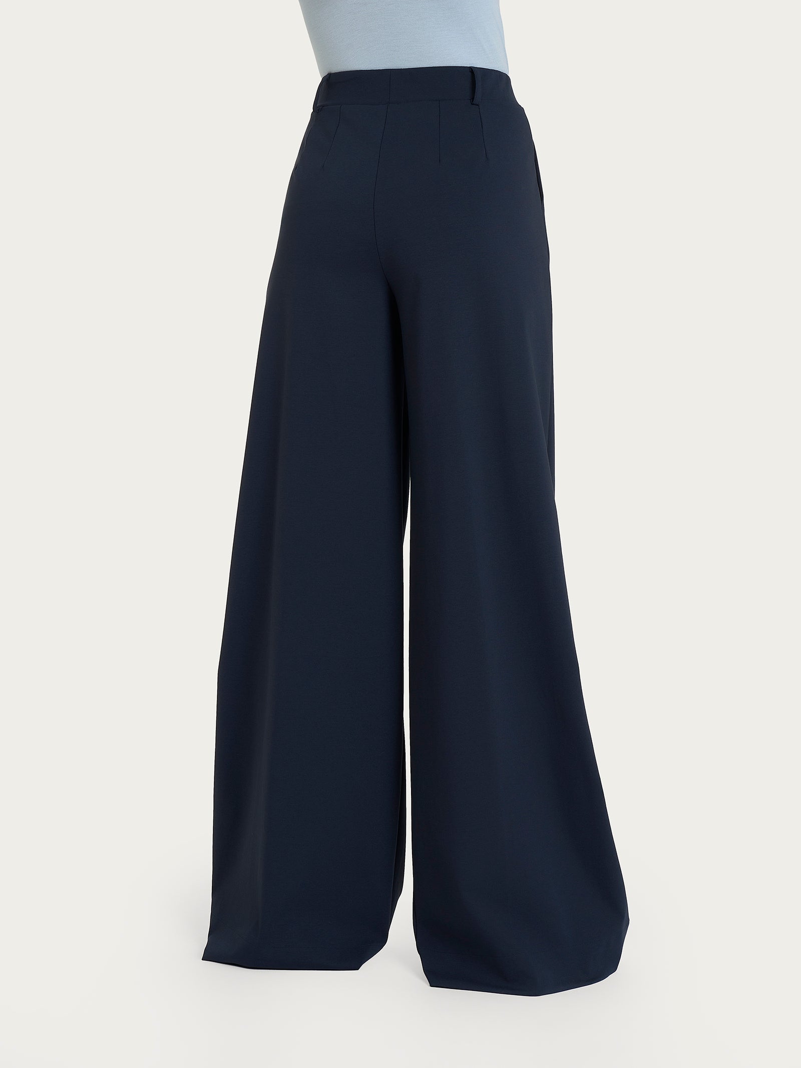 Ragno Compact Light pantalone palazzo Bleu pinces