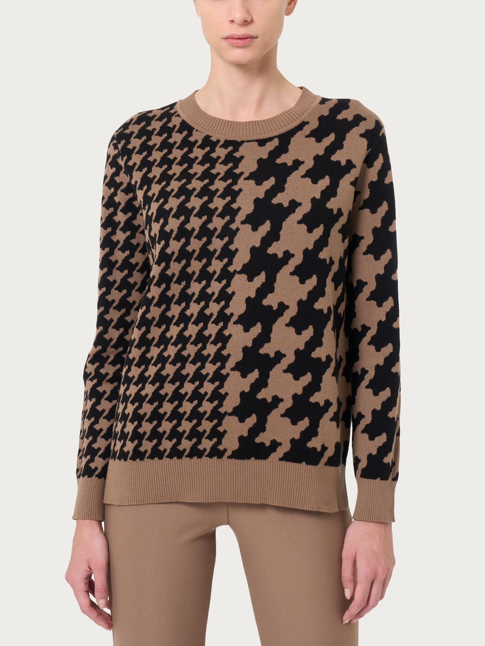 Ragno Winter Cotton Maglia girocollo con bifantasia Pine Bark cotone
