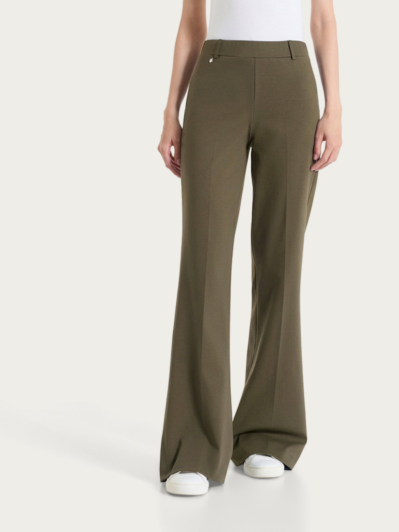 Ragno Compact Light Pantalone Flare Dark Olive scampanato
