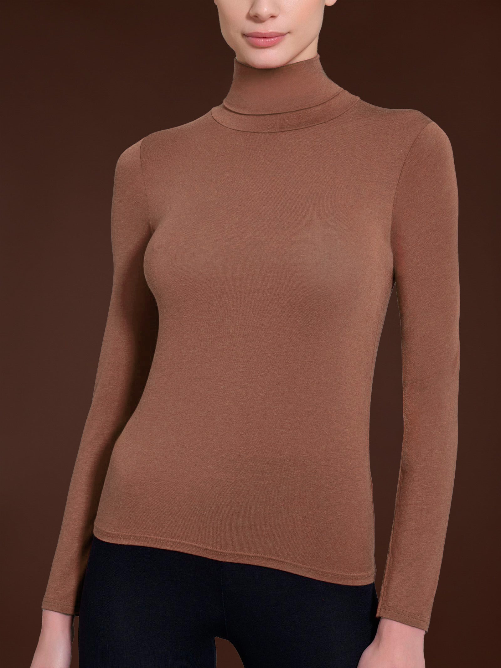 Ragno Tenderwool Dolcevita maglietta Visone misto lana
