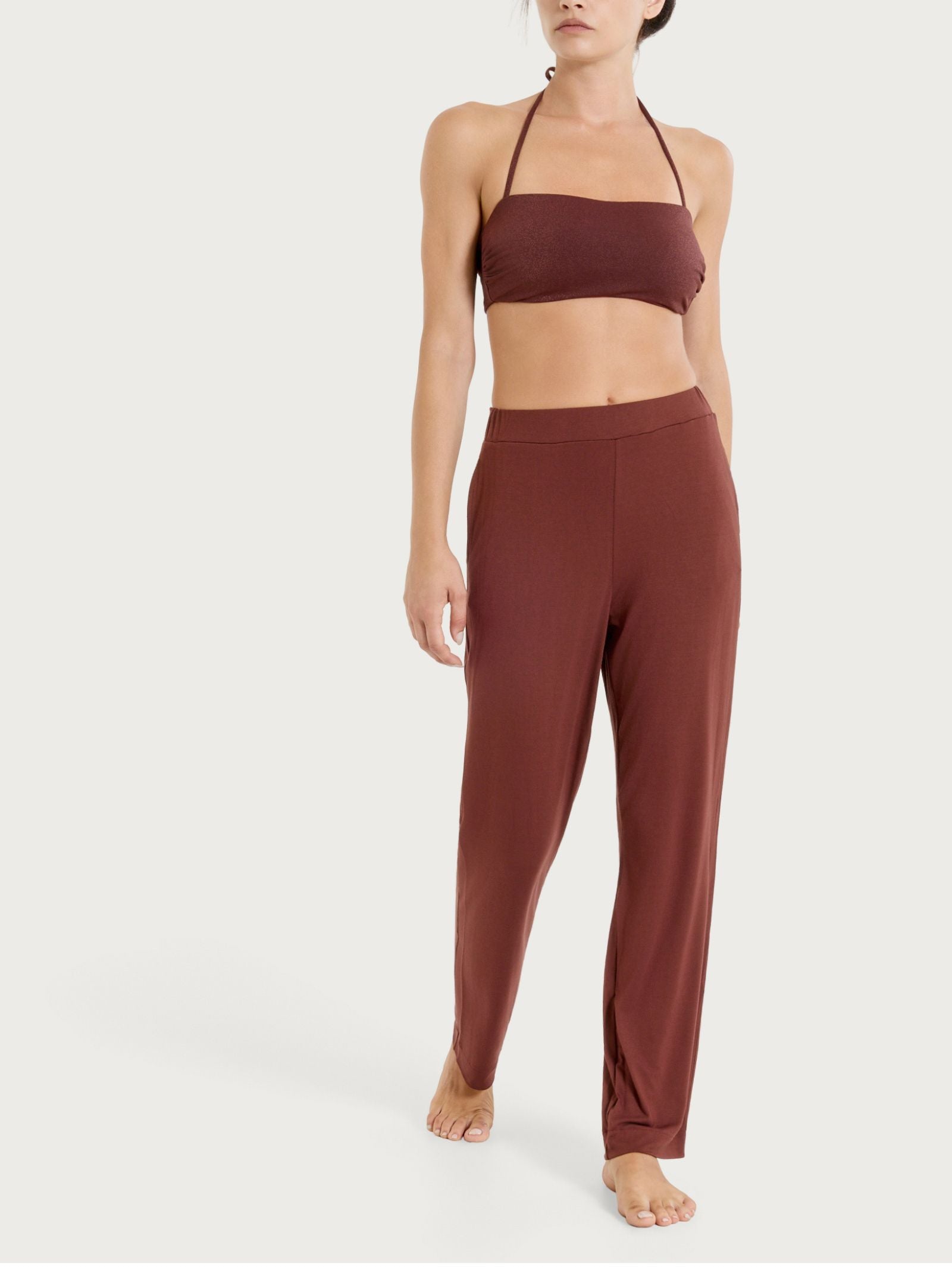 Ragno Viscosa Summer Pantalone Dritto Chocolate in viscosa