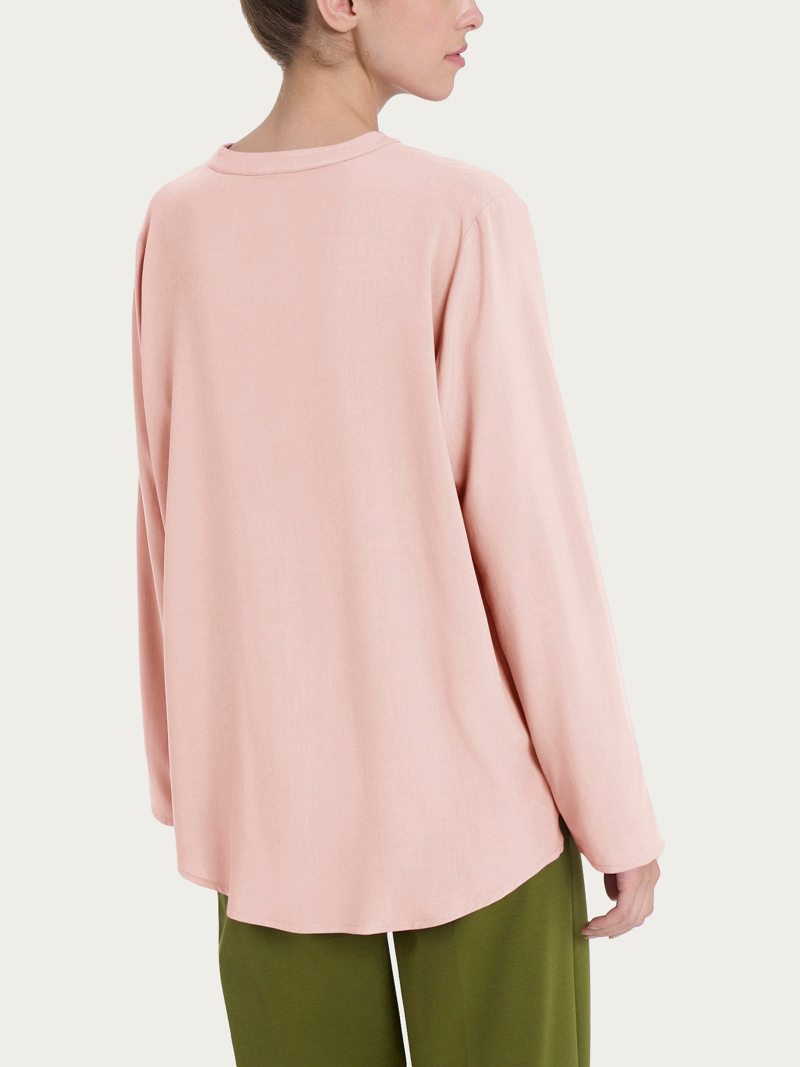 Ragno EcoSeta blusa coreana Cameo Rose raso viscosa