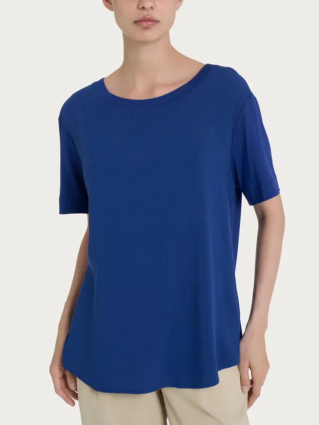 Ragno Viscosa Summer Maglietta Barchetta Blueberry Manica Corta