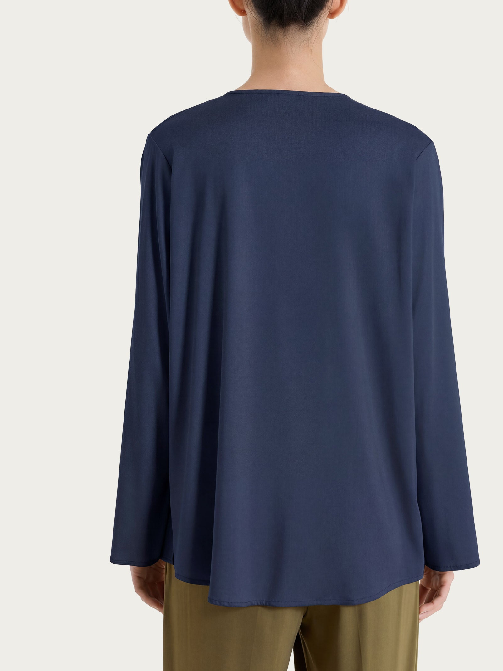 Ragno Voile Stretch blusa serafino donna blu