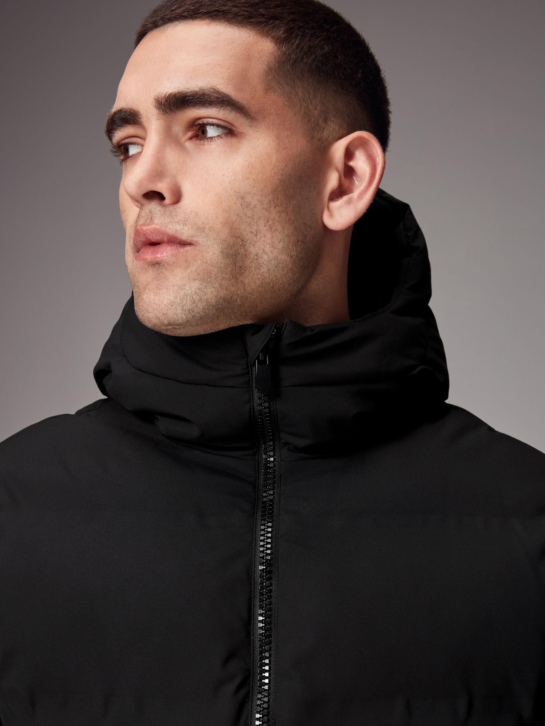 Next felpa uomo jersey cotone zip corta regular nera