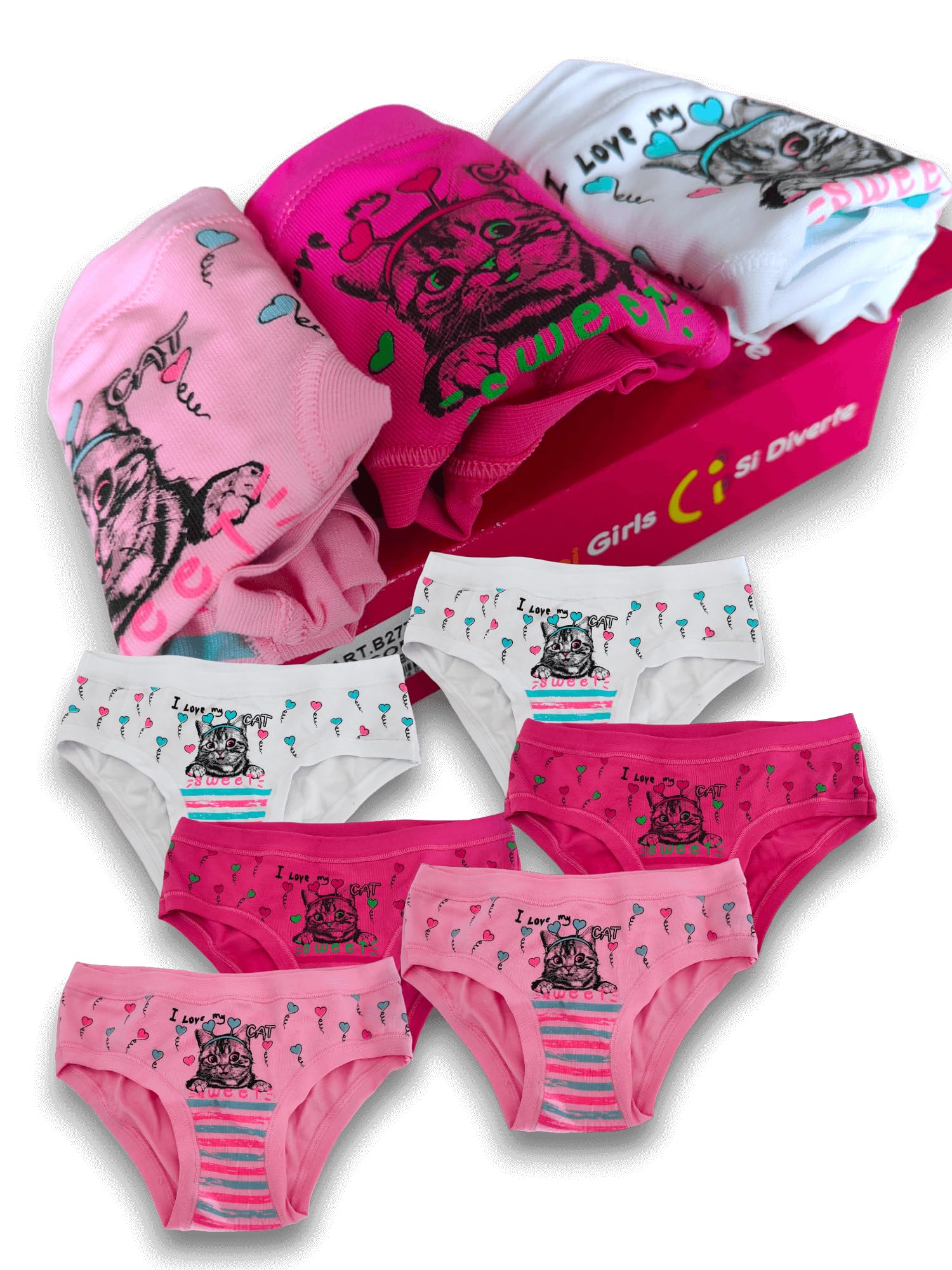 Lady C Emy mutandine bimba cotone 6 paia colori assortiti