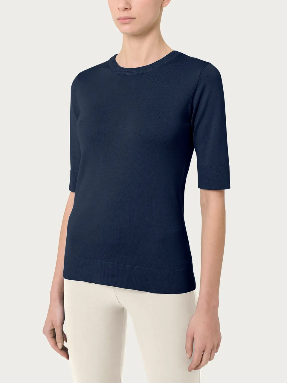 Ragno Four Seasons Maglia Girocollo Maniche Corte Bleu