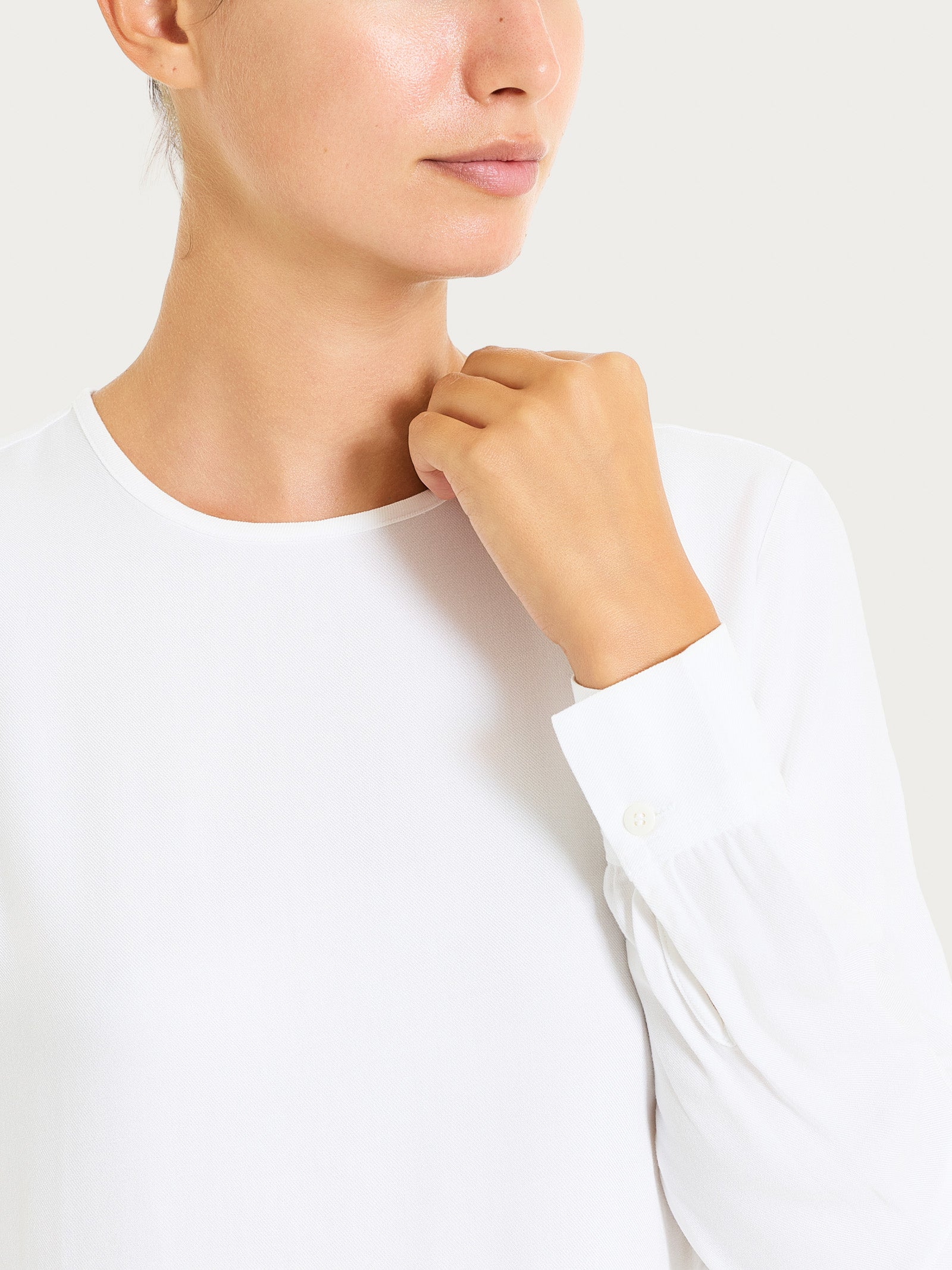 Ragno Winter Ecoseta Blusa Girocollo Donna Bianco Fluida