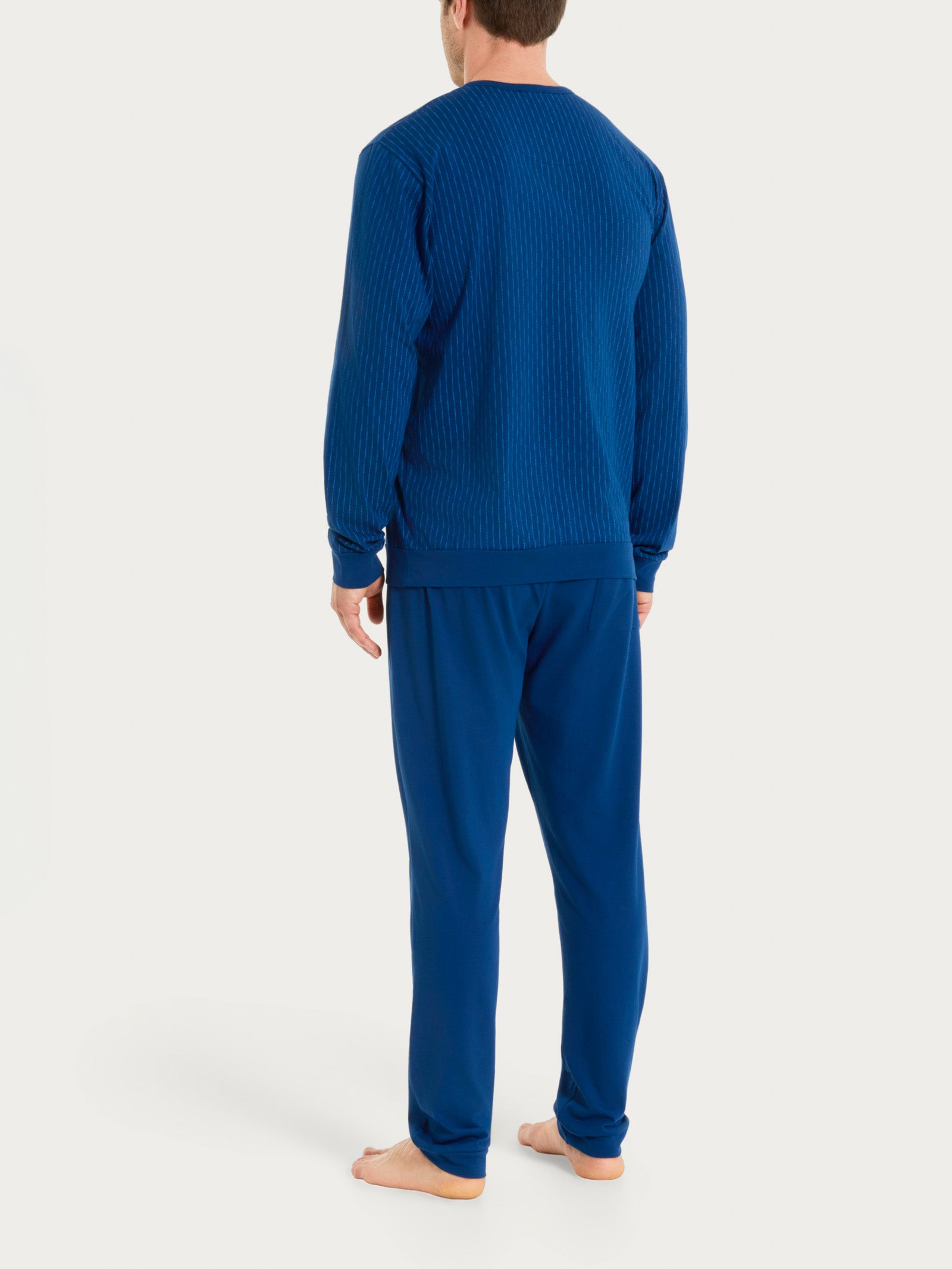 Ragno Sport Pigiama Lungo Serafino Jersey Navy Peony uomo