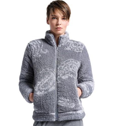 Lady C Giacca Sherpa Full Zip homewear effetto paisley