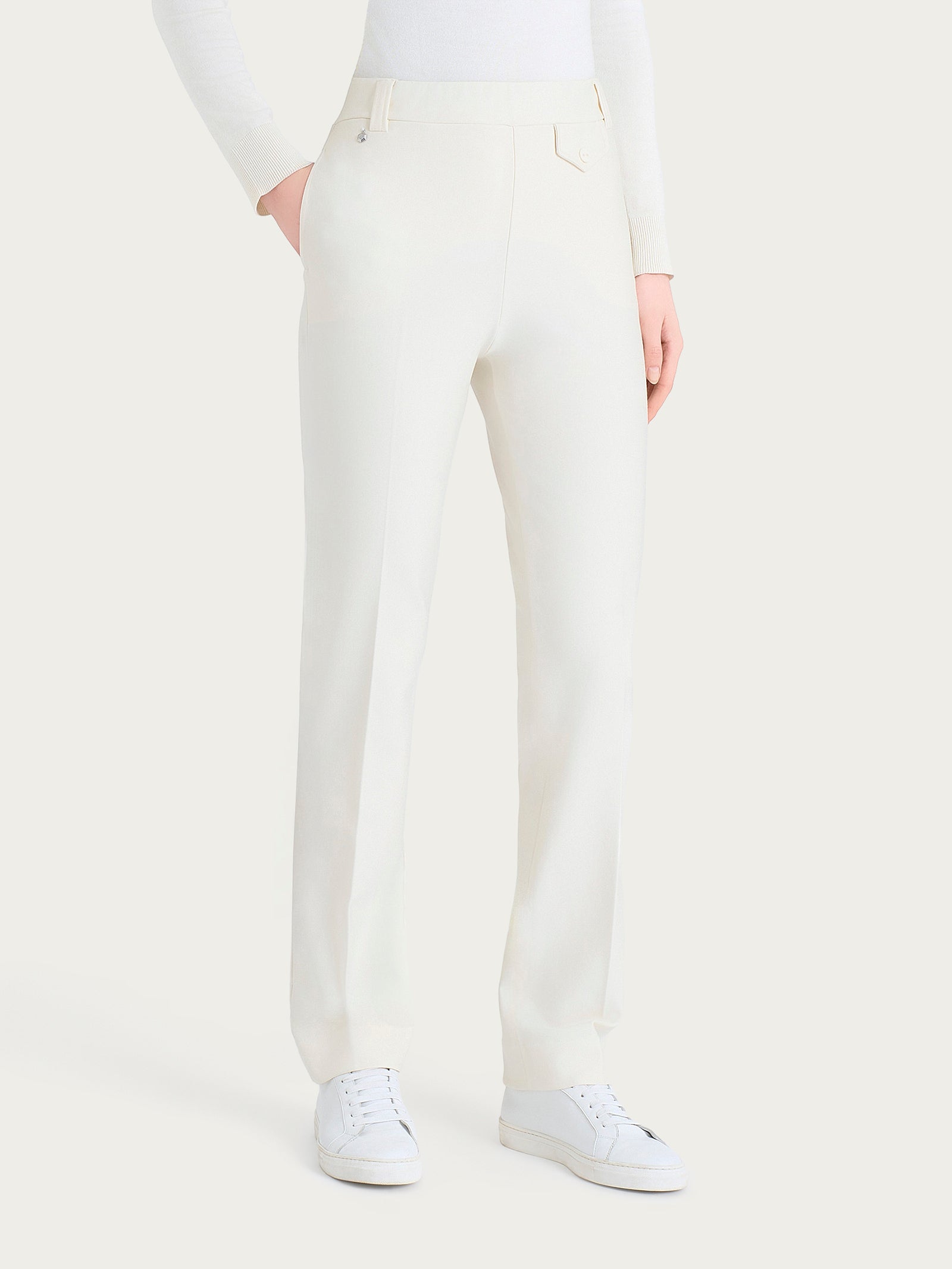 Ragno Compact pantalone dritto con taschino Avorio
