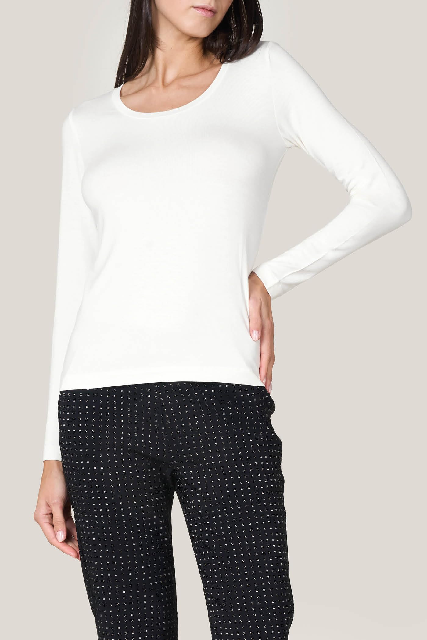 Goldenpoint Donna Maglia Girocollo Manica Lunga Aderente
