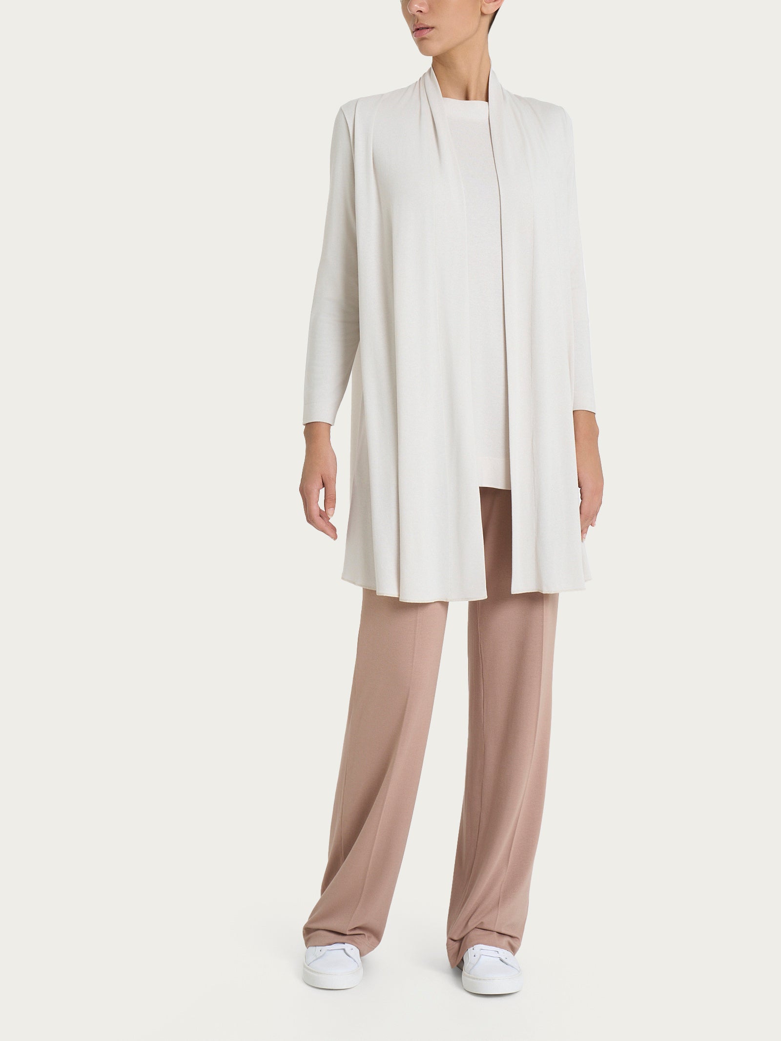 Ragno Viscosa Summer Cardigan Lungo Aperto Champignon