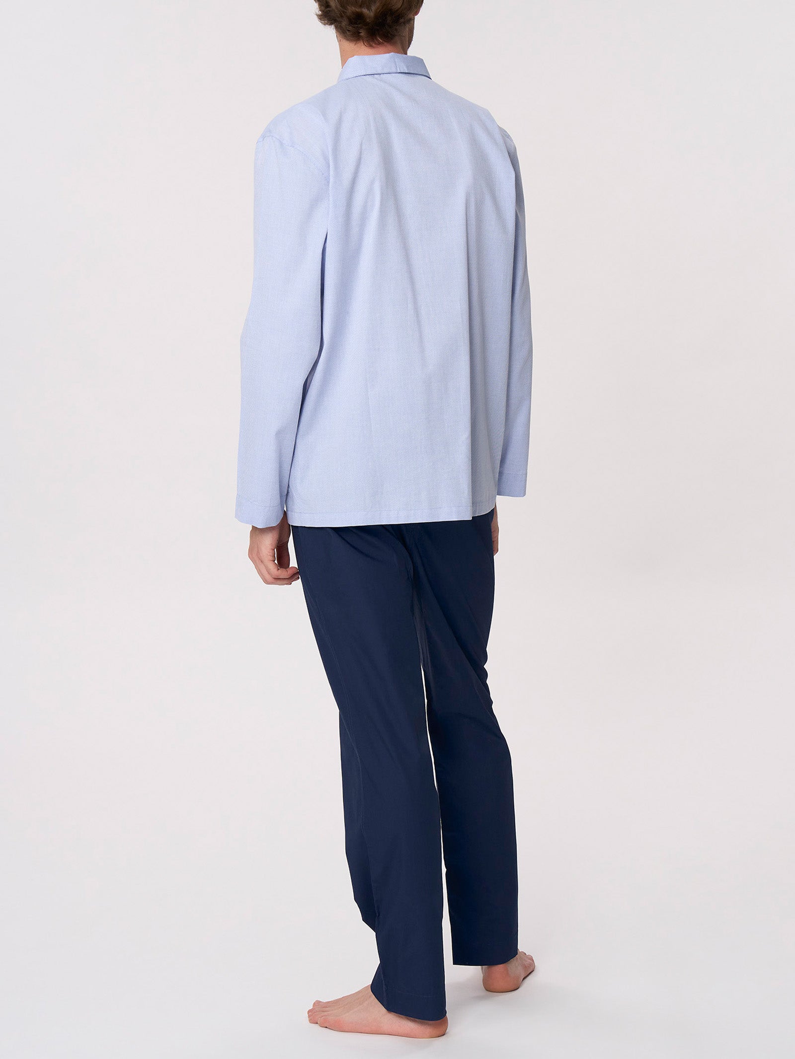 Ragno Jersey Cotone pigiama lungo aperto Blue Heron
