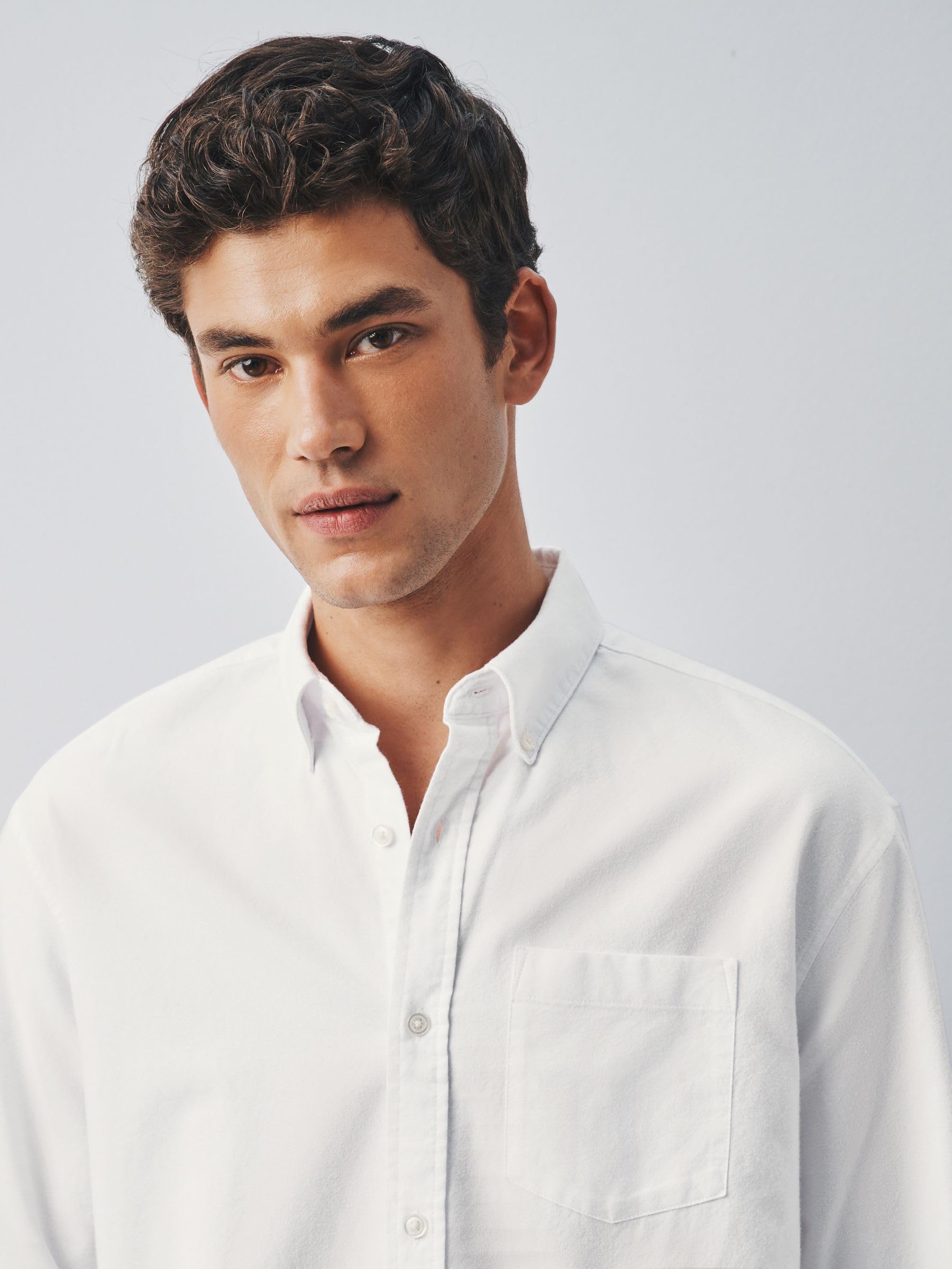 Next camicia oxford uomo maniche lunghe spazzolata comoda