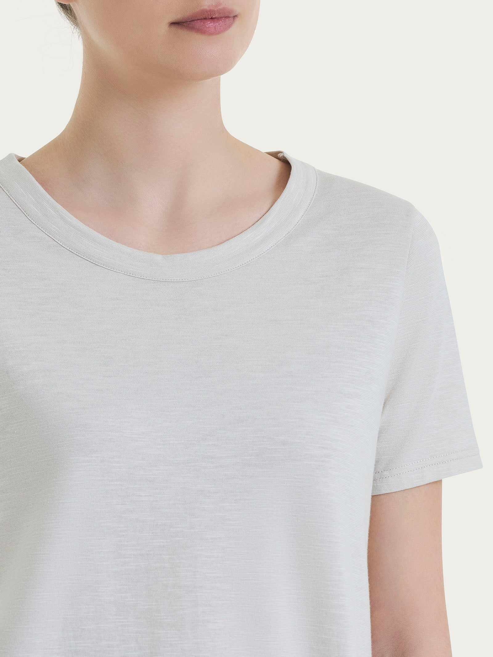 Ragno Slub Jersey t-shirt donna Champignon puro cotone