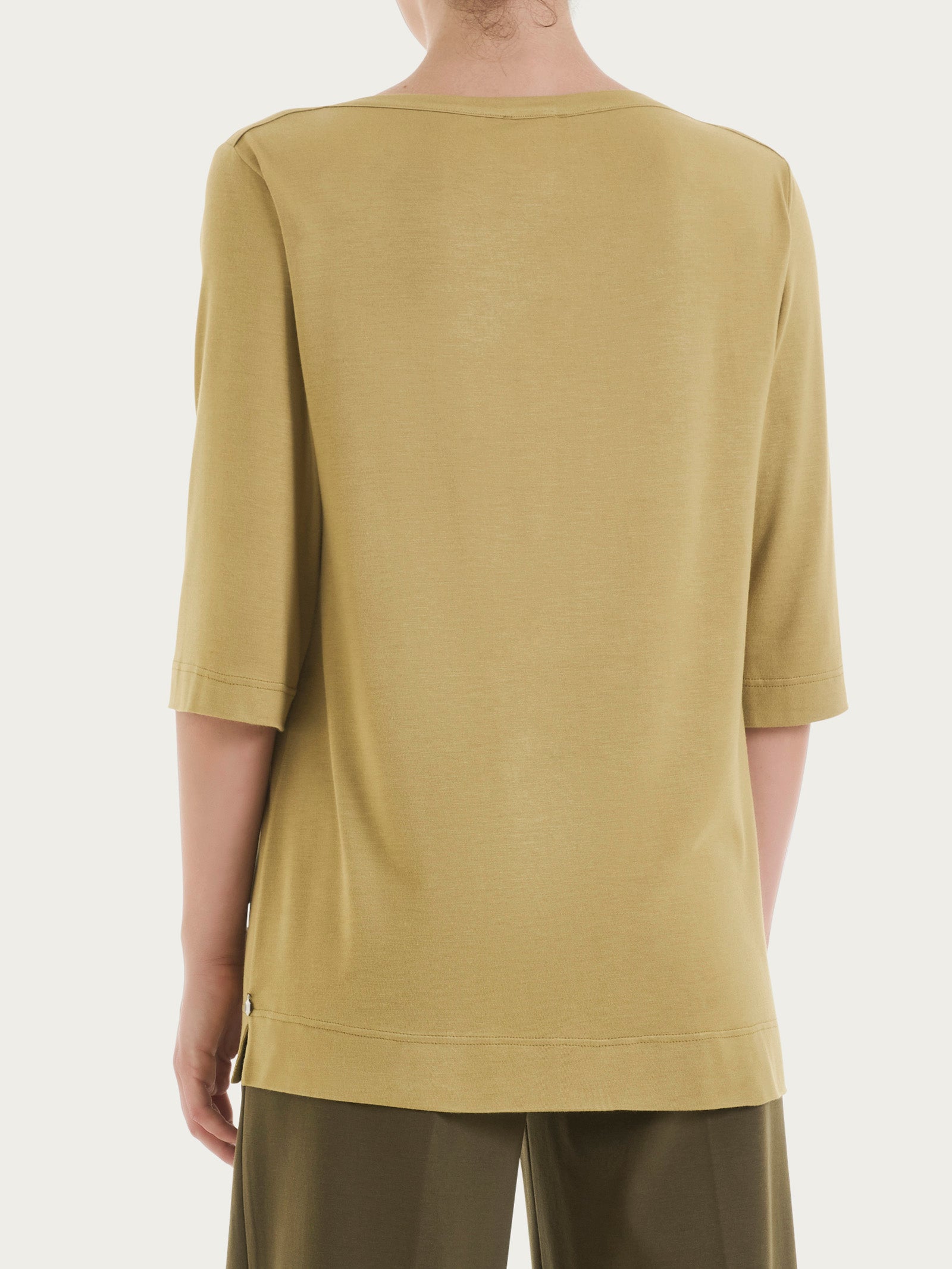 Ragno Viscosa Summer Maglietta Manica 3/4 Khaki viscosa