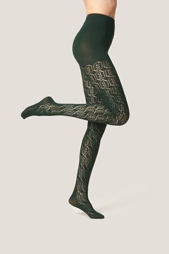 Goldenpoint collant traforato geometrico in cotone