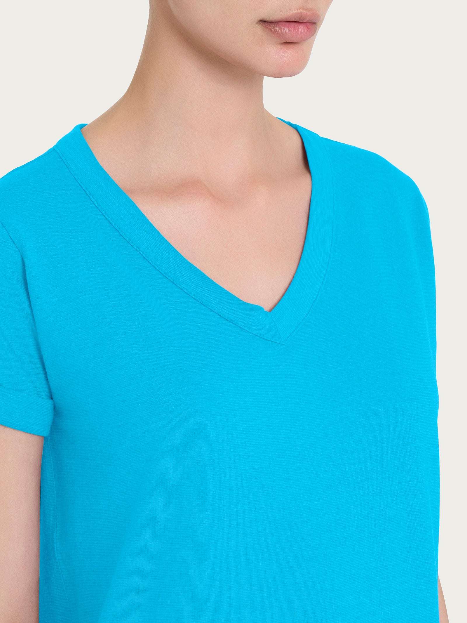 Ragno Slub Jersey maglietta scollo V Aquarius
