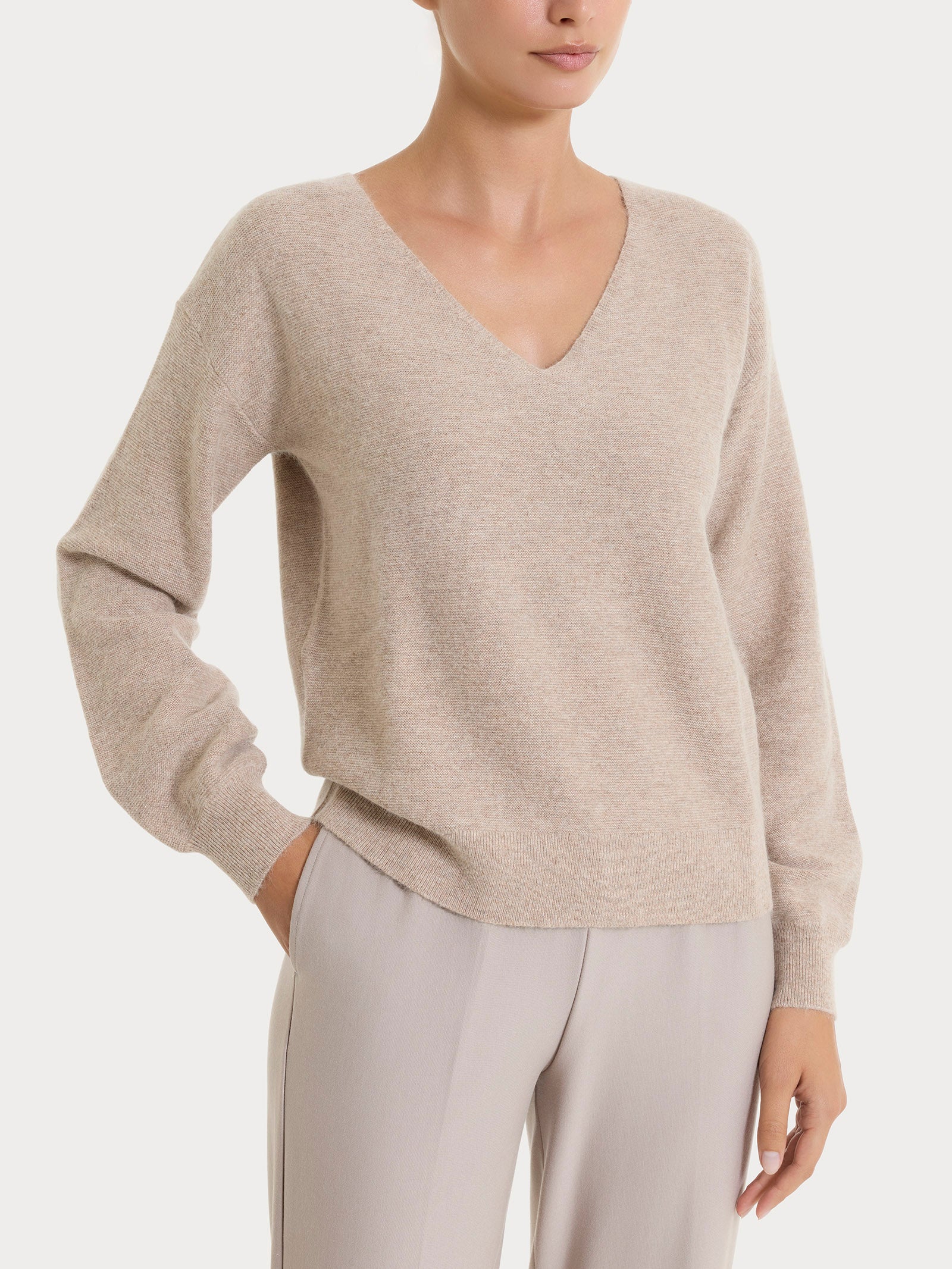 Ragno Natural Soft Maglia Scollo V Punto Links Zenzero Mel.