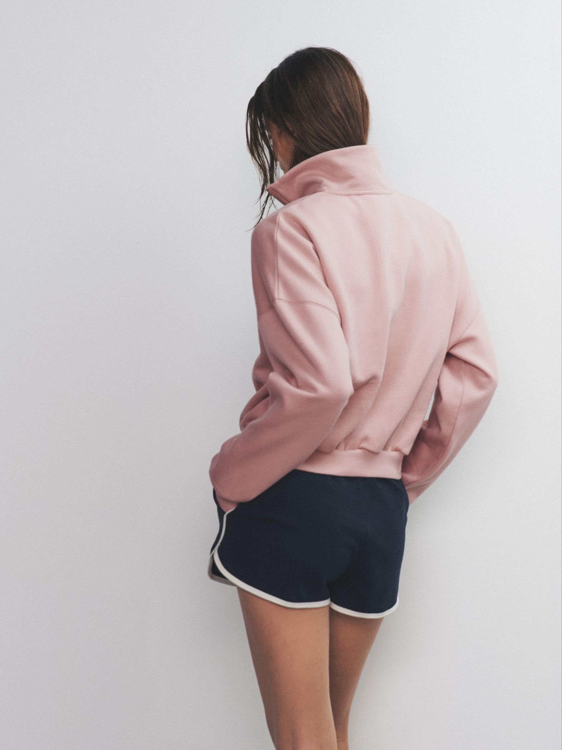 Geo Next The Set felpa collo alto donna 2 pezzi a coste zip