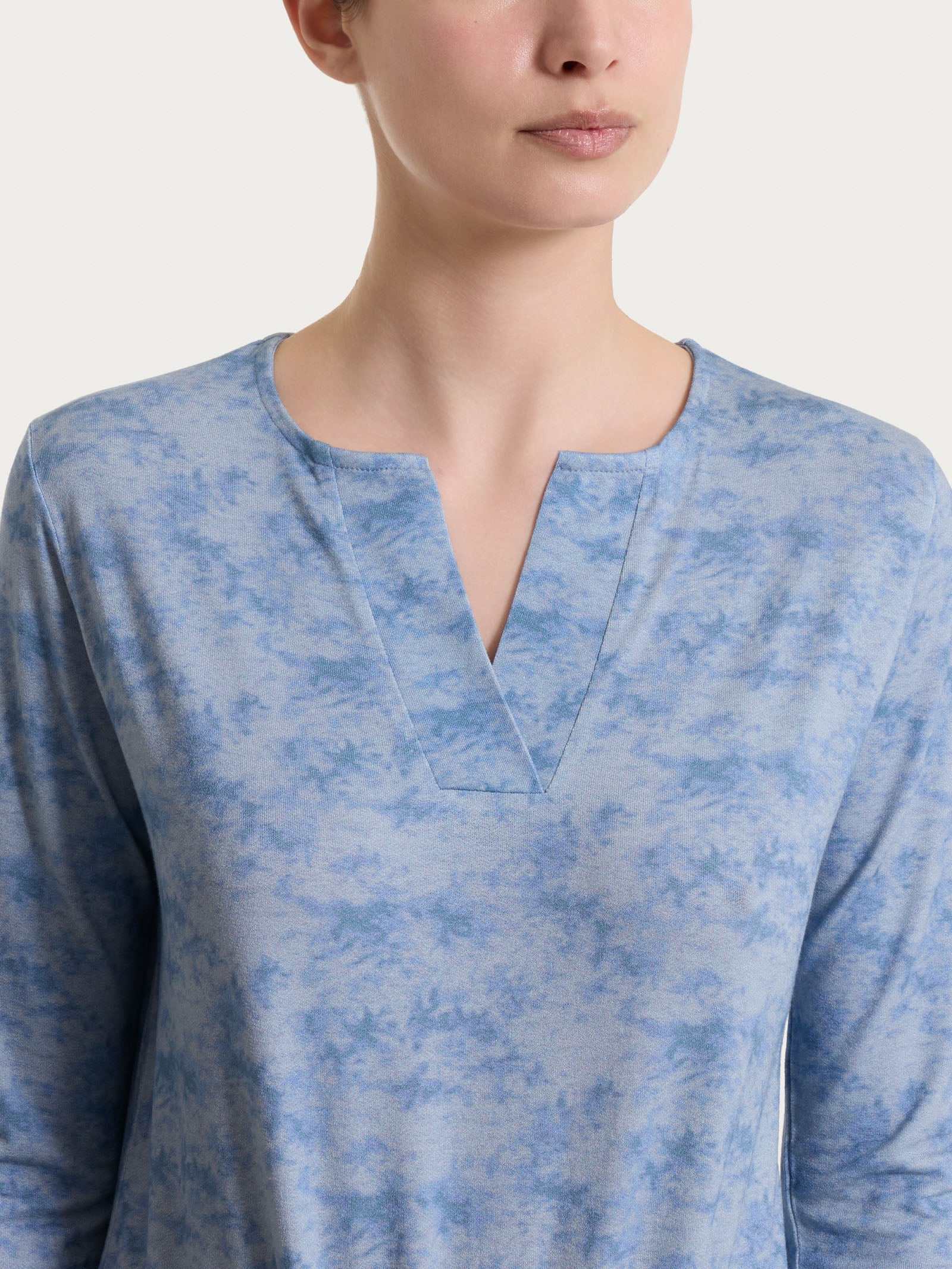 Ragno Viscosa Summer Maglietta Scollo V Dusty Blue manica 3/4