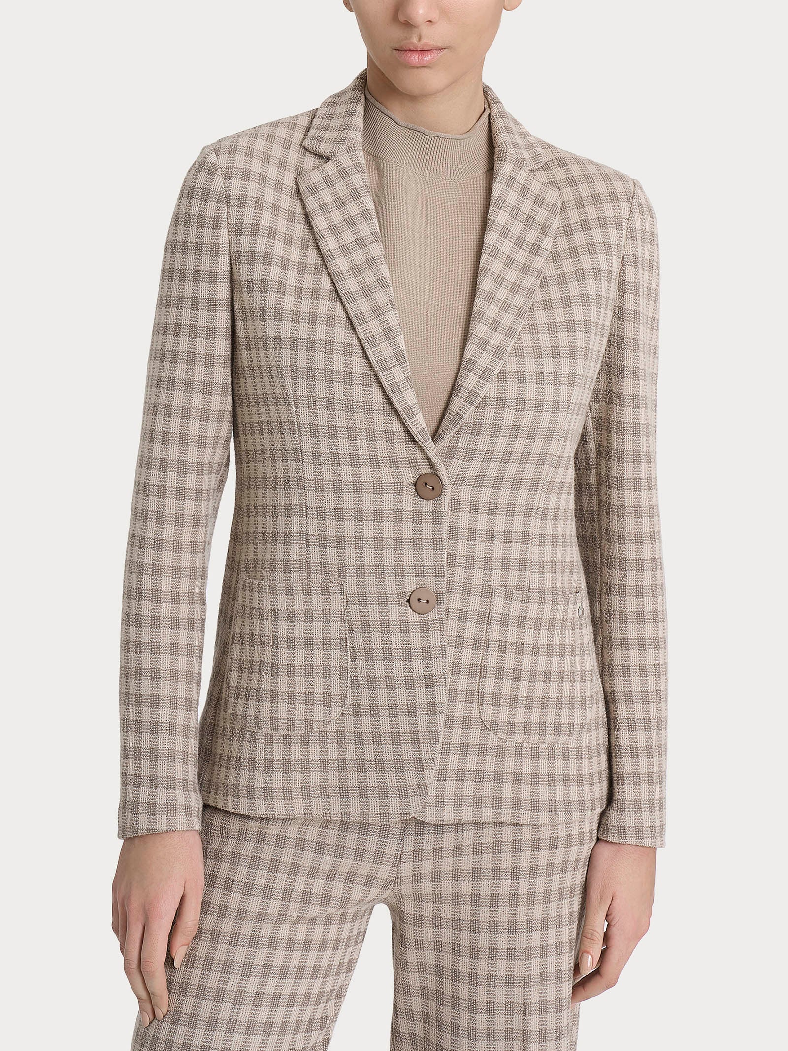 Ragno Eco Jacquard Blazer Due Bottoni Pine Bark Misto Lana