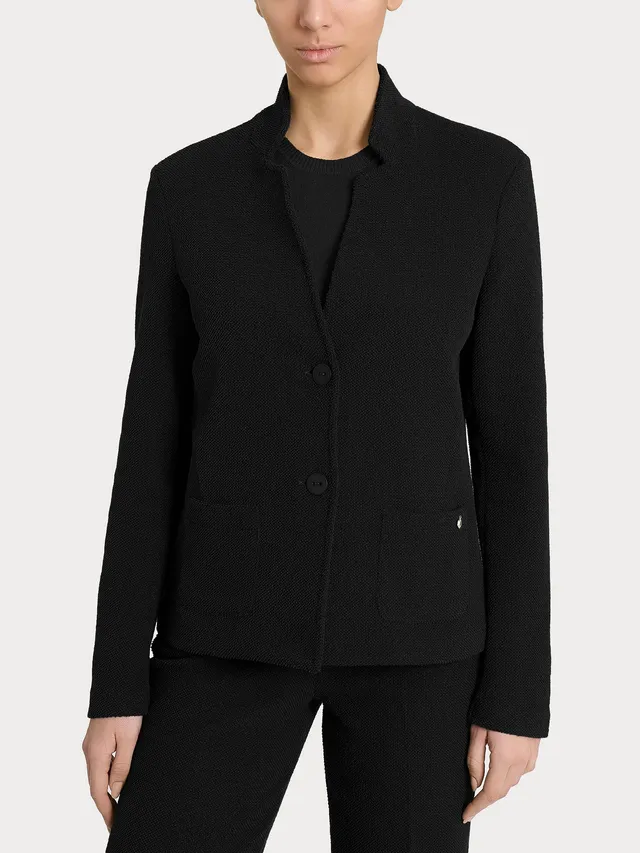 Ragno Relaxed Blazer Corto Japanese Fleece Nero felpato caldo