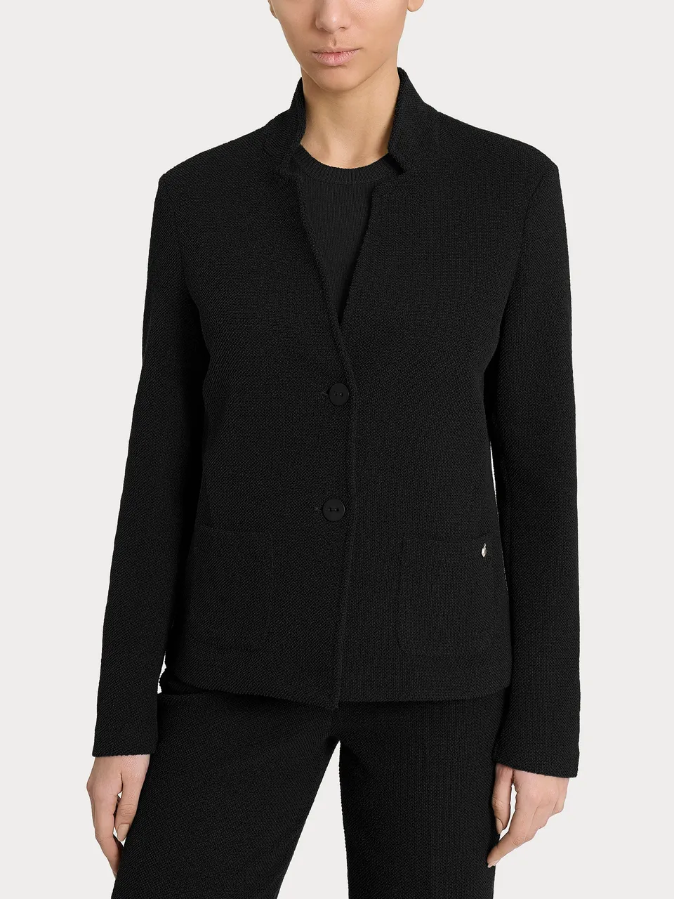 Ragno Relaxed Blazer Corto Japanese Fleece Nero felpato caldo