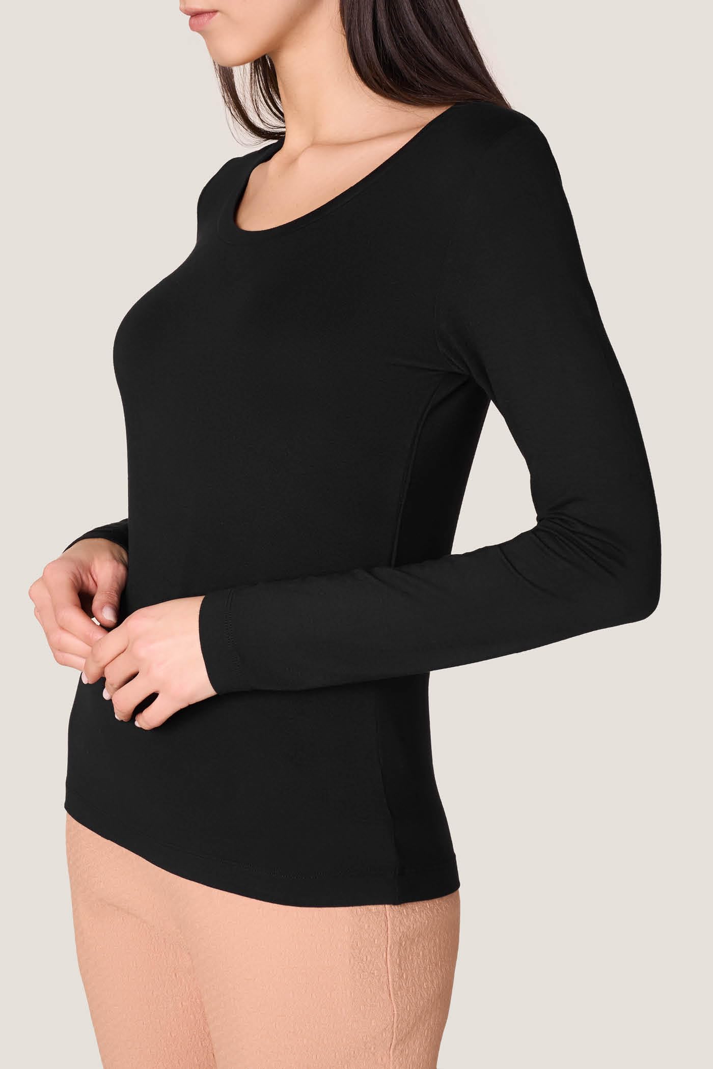 Goldenpoint Maglia Donna Girocollo Aderente Manica Lunga