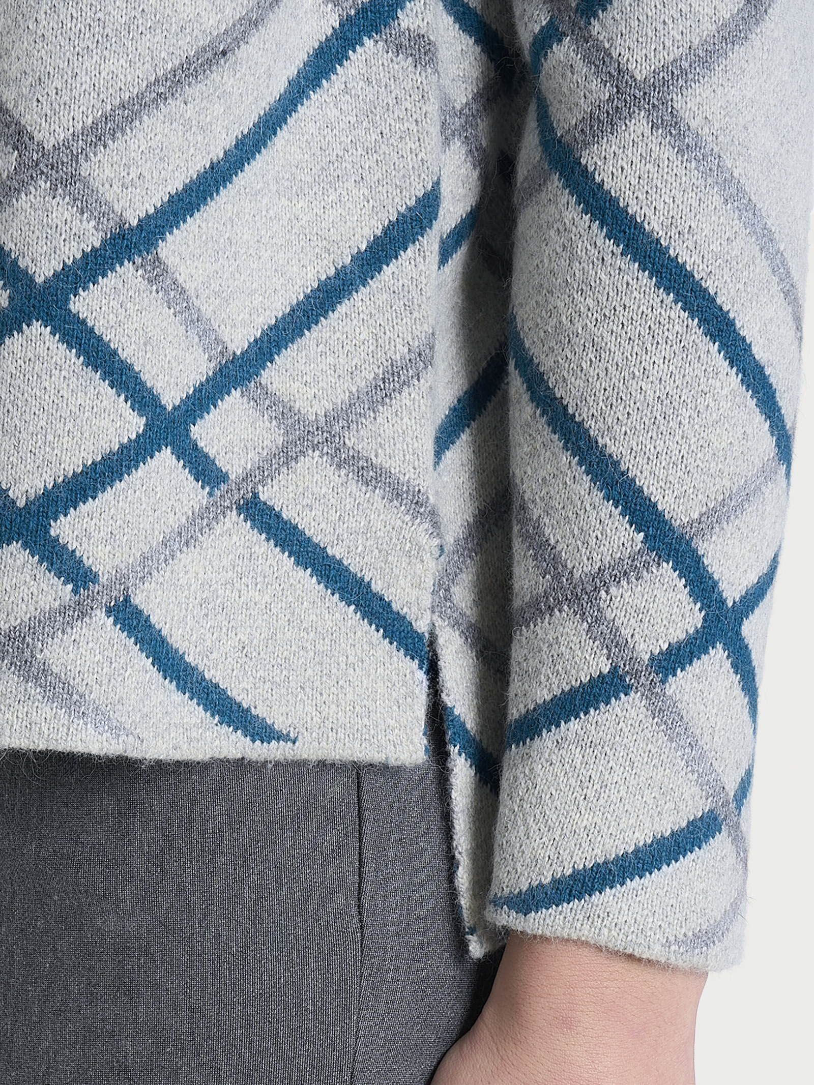 Ragno Natural Soft cardigan aperto check donna Fant.Ghiaia Mel. viscosa
