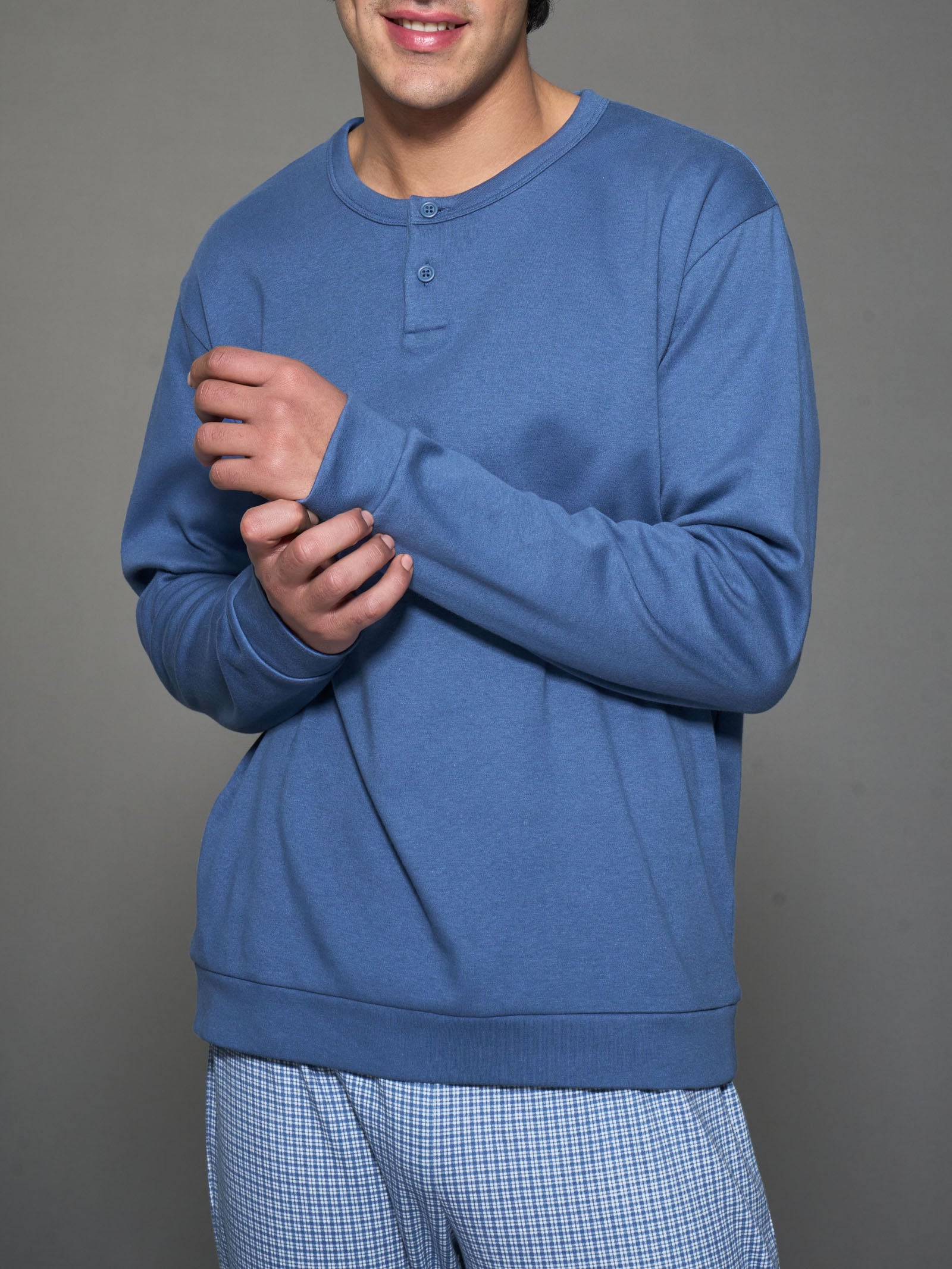 Ragno Pigiama Serafino interlock cotone Fant. Bijou Blue