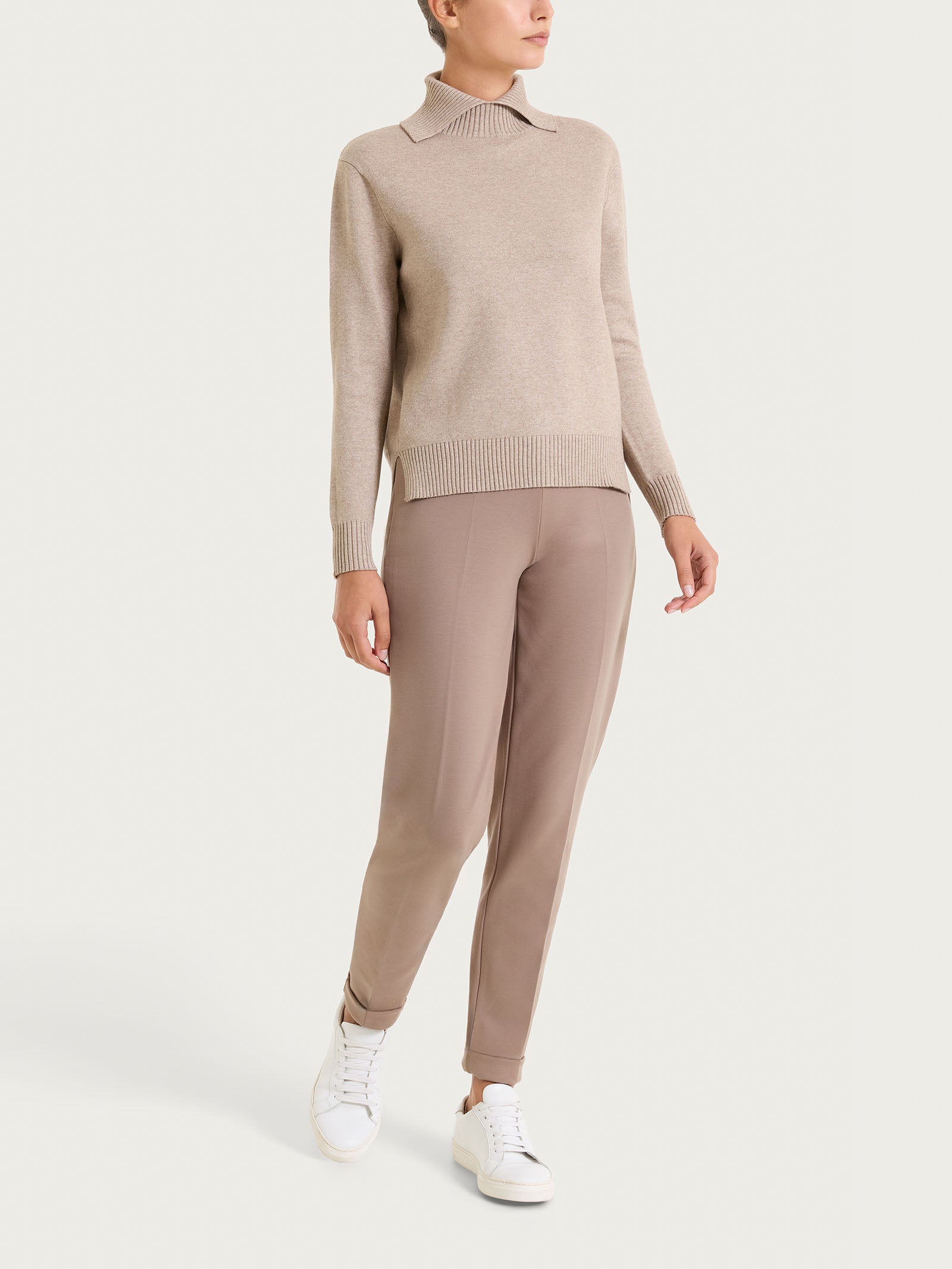 Ragno Super Soft Maglia Collo Alto Spacco Cammello Mel. calda