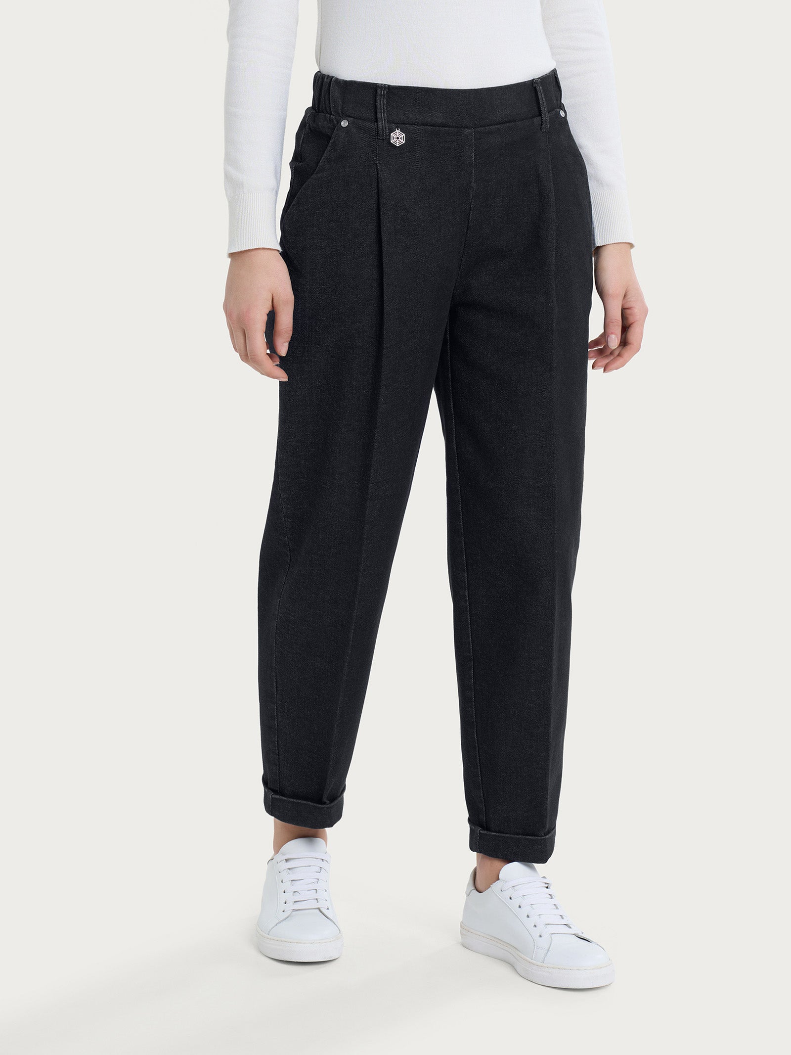Ragno Super Denim Jeans carota Antracite tapered elasticizzato