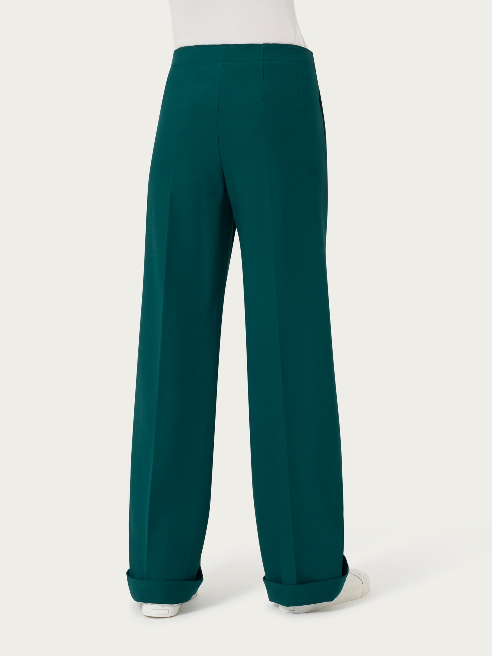 Ragno Compact The Wide Leg pantalone ampio verde Rain Forest