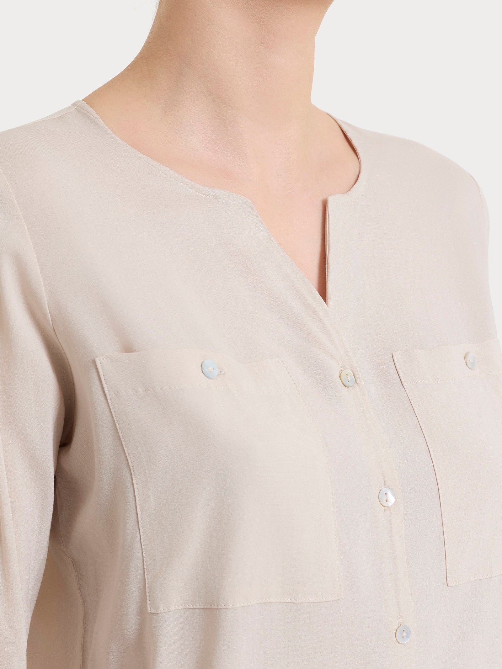 Ragno Voile Stretch camicia champignon manica risvoltabile