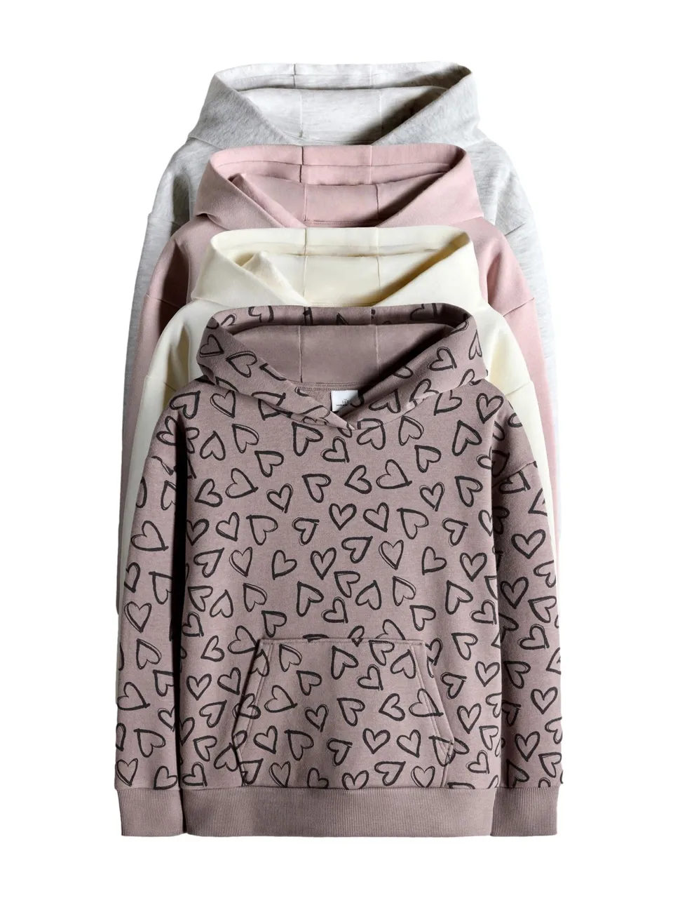 Next The Set 4 felpe cappuccio bambina oversize misto cotone