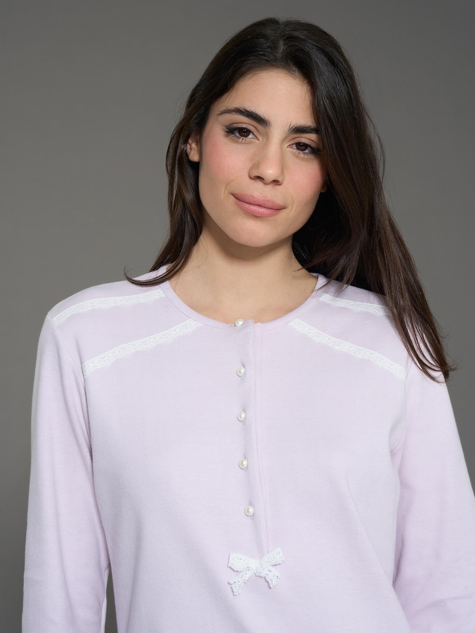 Ragno Interlock Camicia da Notte Serafino Lavender Fog