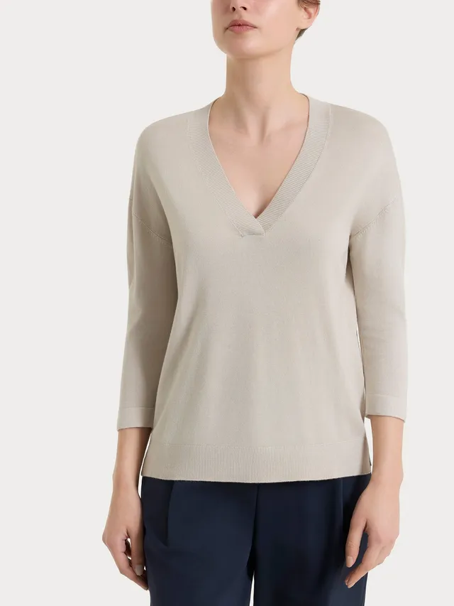 Ragno Summertime maglia scollo a V Champignon manica 3/4