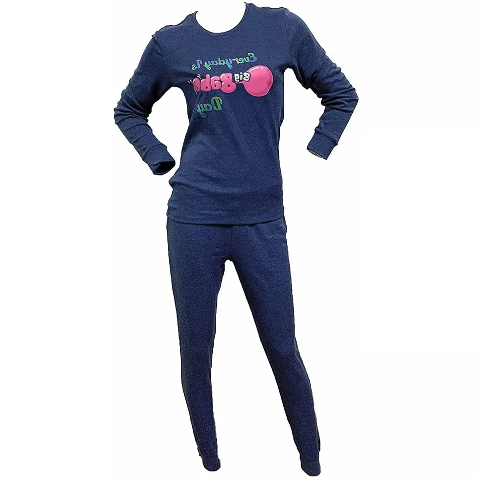 Lady C Sabor Big Babol Pigiama Lungo Donna Cotone Caldo