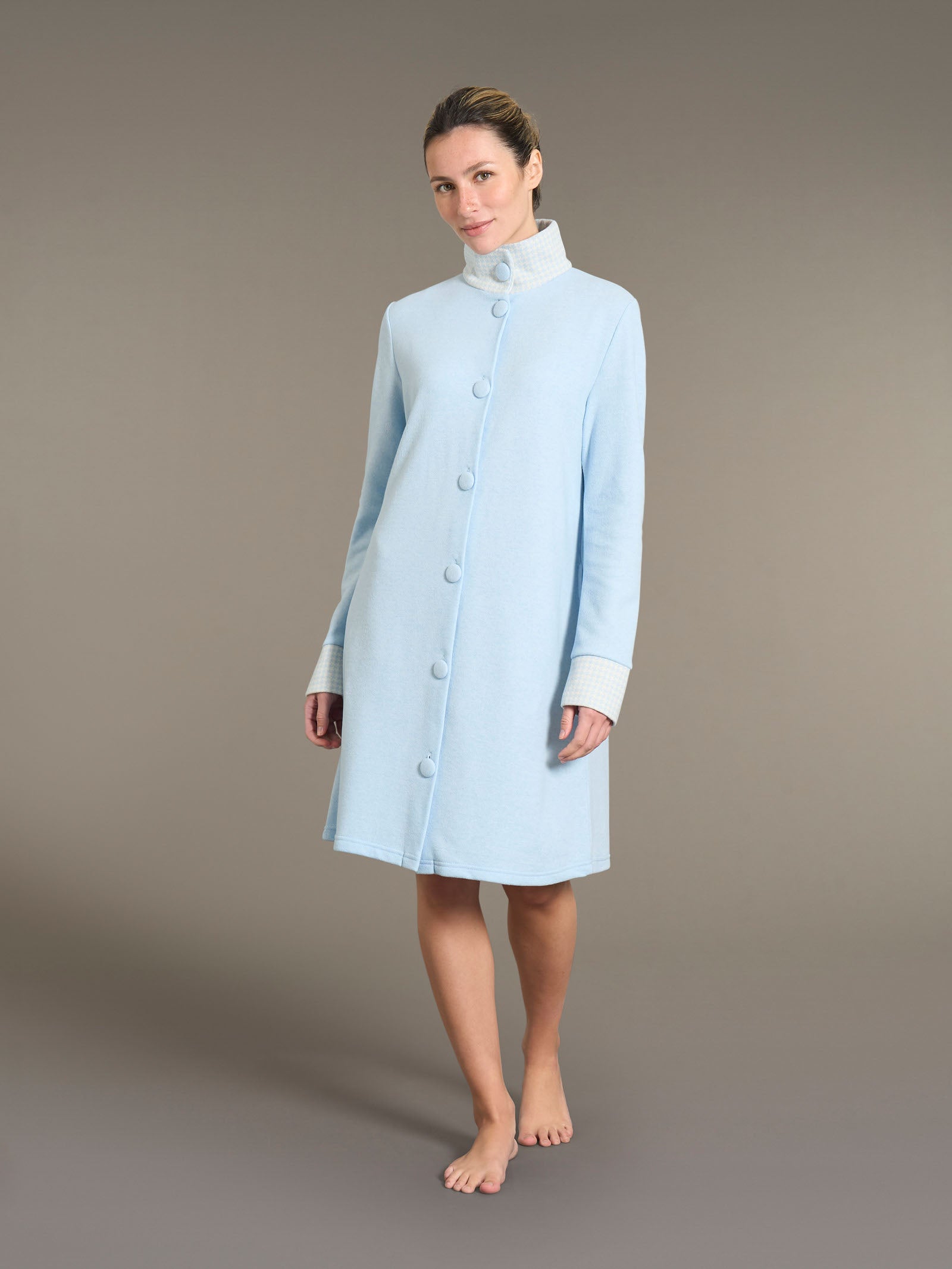 Ragno Cotton Eco Pile giacca da camera azzurra Sky Blue