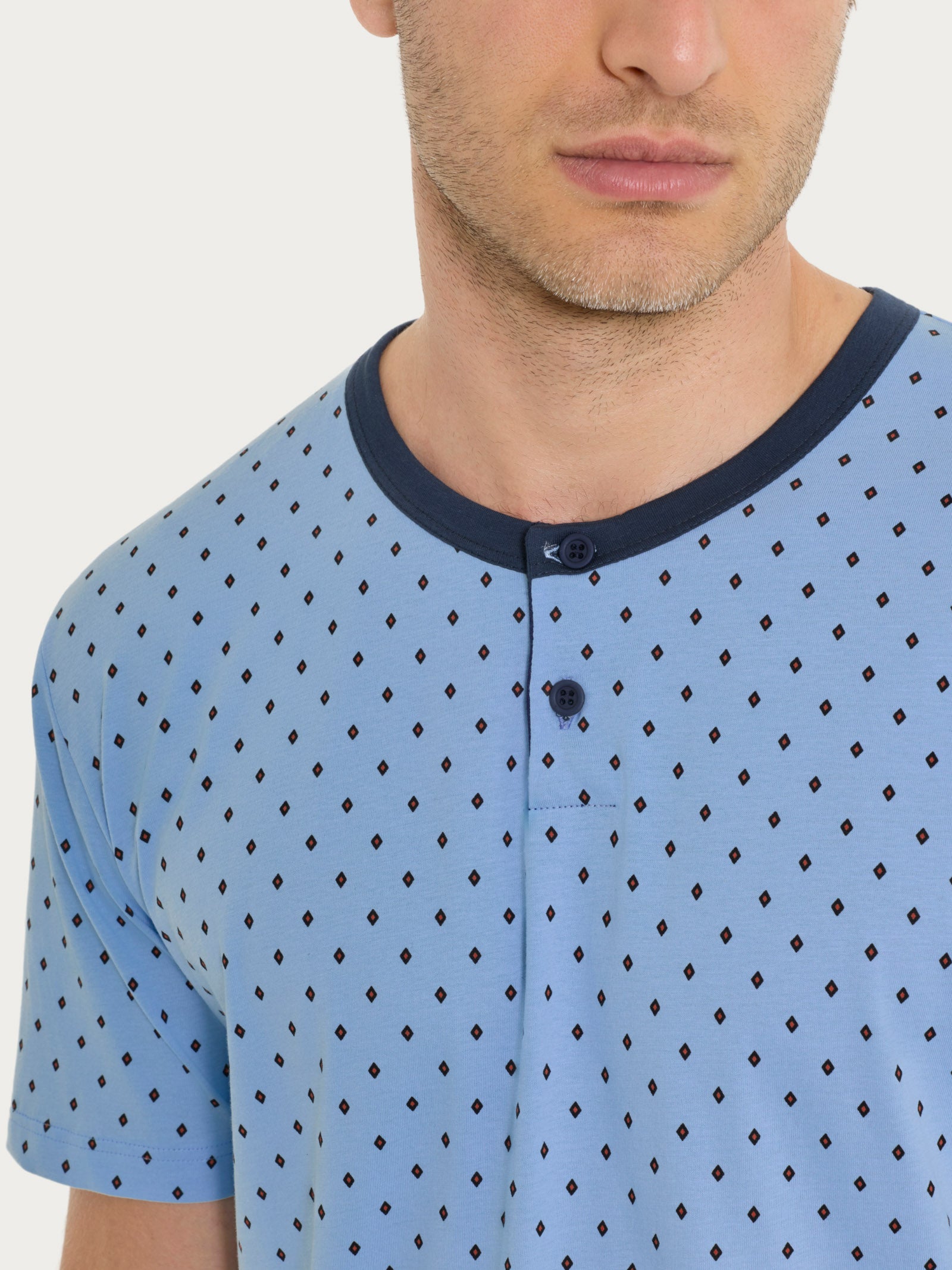 Ragno Serafino Pigiama Corto jersey cotone Della Robbia Blue