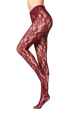 Goldenpoint Rete Pizzo Floreale collant donna con tassello igienico