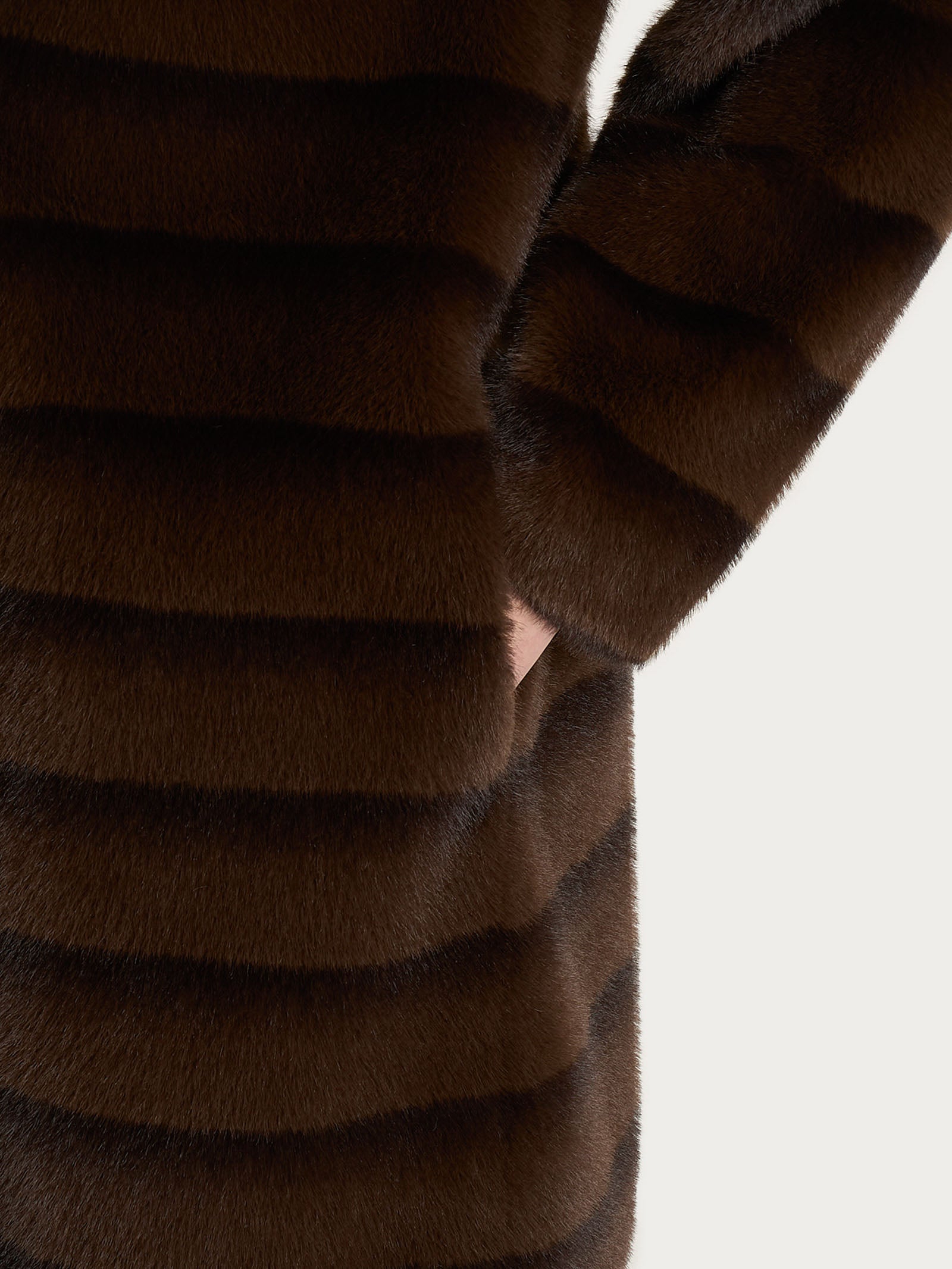 Ragno Vegan Fur Cappotto Double-Face Chocolate Torte Revers