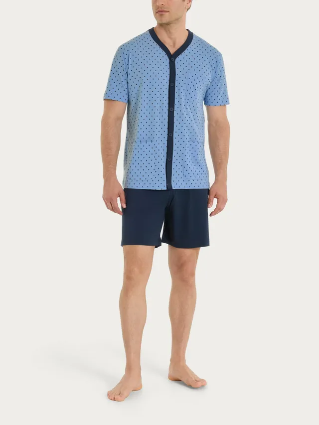 Ragno Jersey Cotone Pigiama corto uomo Della Robbia Blue