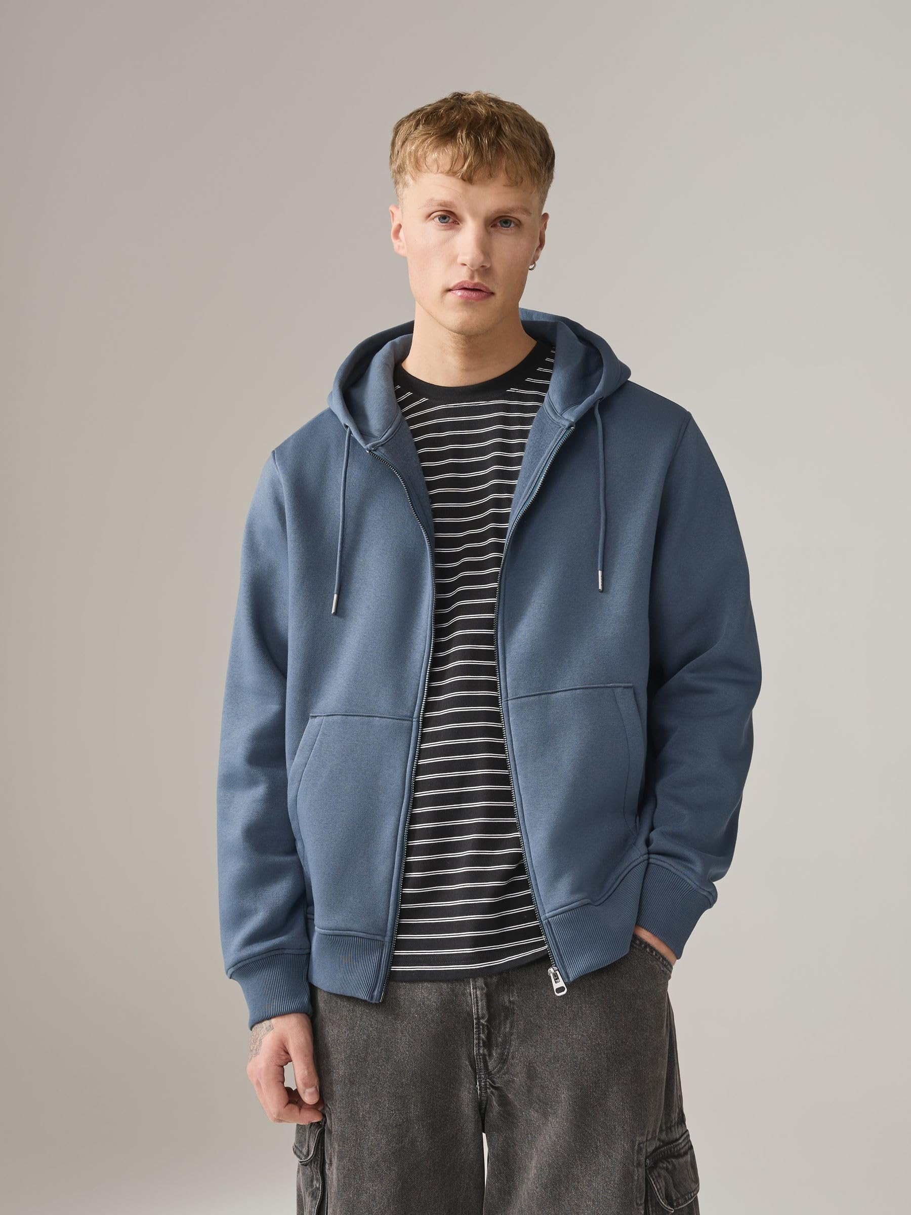 Next felpa uomo con cappuccio zip uso quotidiano