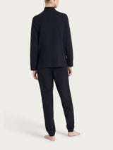 Ragno Eco Cotton tuta casa donna piqué nero zip collo alto