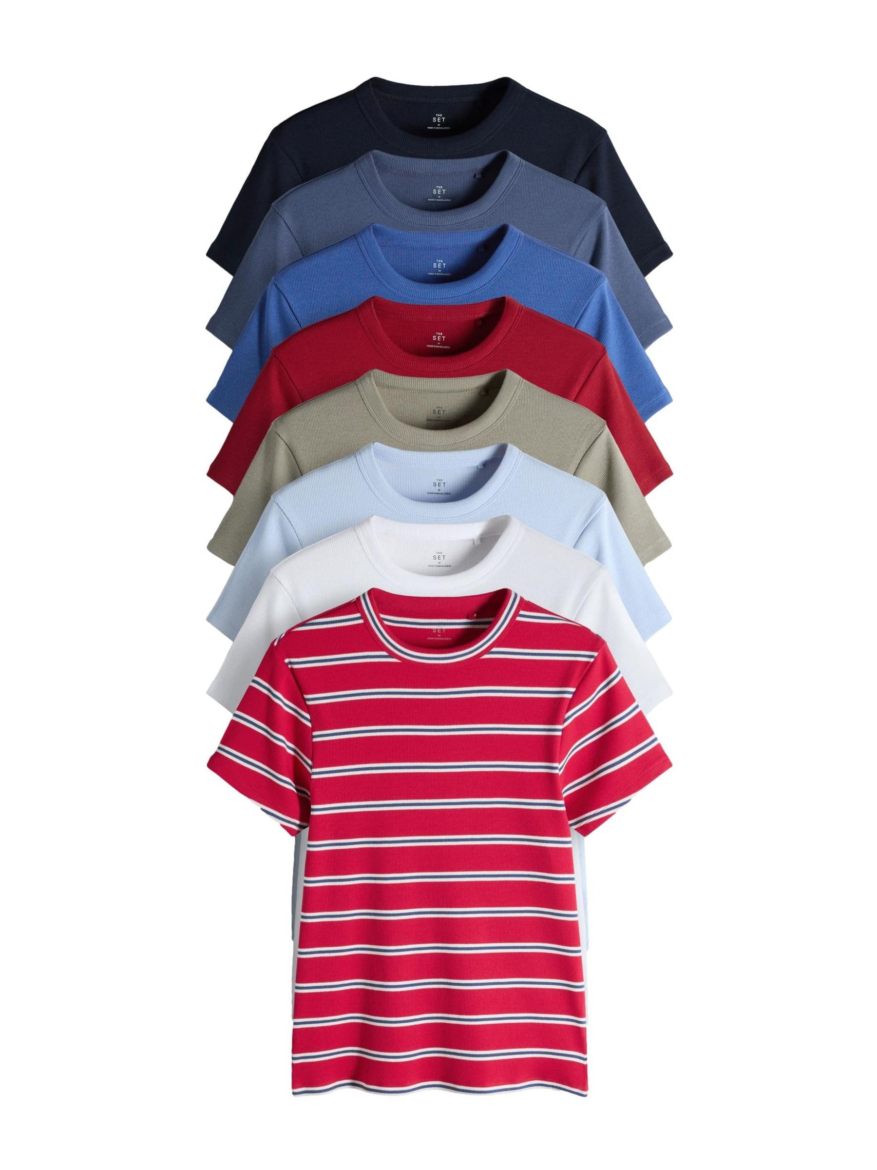 Geo Next The Set t-shirt a coste donna confezione da 8