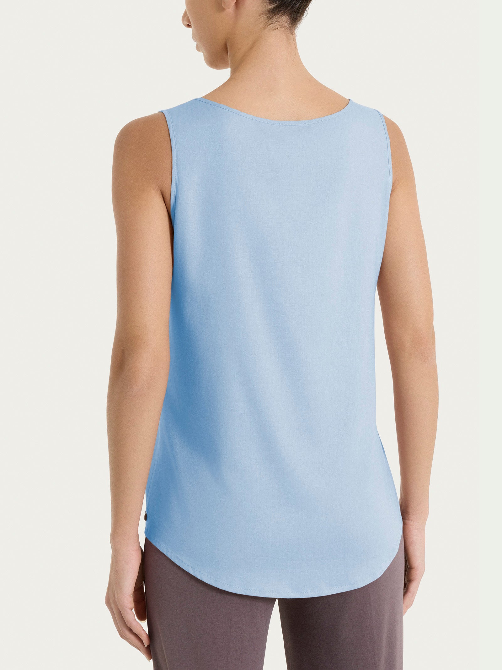 Ragno Voile Stretch top spalla larga azzurro Dusty Blue