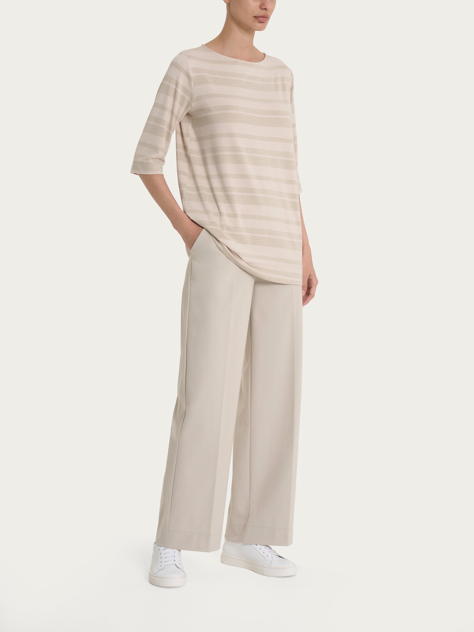 Ragno Compact Light pantalone ampio caviglia Champignon tasche elasticizzato